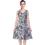 Encaje V-Neck Midi Sleeveless Dress 