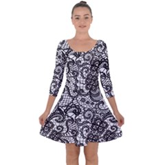Quarter Sleeve Skater Dress 