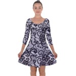 Encaje Quarter Sleeve Skater Dress