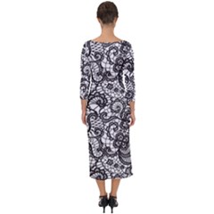 Quarter Sleeve Midi Bodycon Dress 