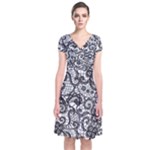 Encaje Short Sleeve Front Wrap Dress