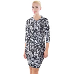 Quarter Sleeve Hood Bodycon Dress 