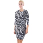Encaje Quarter Sleeve Hood Bodycon Dress