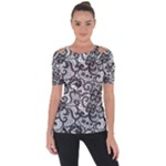Encaje Shoulder Cut Out Short Sleeve Top
