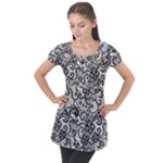 Encaje Puff Sleeve Tunic Top