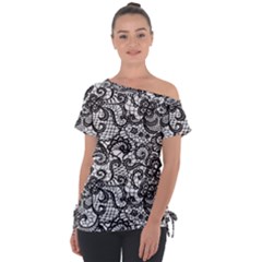Off Shoulder Tie-Up T-Shirt 
