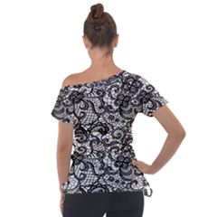 Off Shoulder Tie-Up T-Shirt 