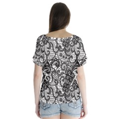 V-Neck Flutter Sleeve Top 