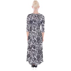 Quarter Sleeve Wrap Maxi Dress 