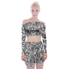 Off Shoulder Top with Mini Skirt Set 