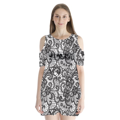 Encaje Shoulder Cutout Velvet One Piece from ArtsNow.com