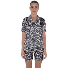 Satin Short Sleeve Pajamas Set 