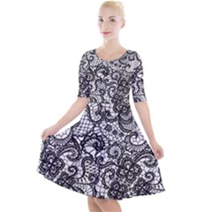 Quarter Sleeve A-Line Dress 