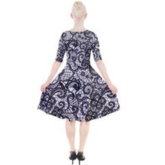 Quarter Sleeve A-Line Dress 