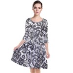 Encaje Quarter Sleeve Waist Band Dress