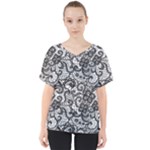 Encaje V-Neck Dolman Drape Top