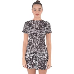 Drop Hem Mini Chiffon Dress 