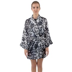 Long Sleeve Satin Kimono 