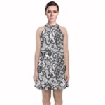 Encaje Velvet Halter Neckline Dress 