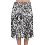 Encaje Velvet Flared Midi Skirt