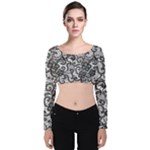 Encaje Velvet Long Sleeve Crop Top