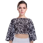 Encaje Tie Back Butterfly Sleeve Chiffon Top