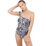Encaje Frilly One Shoulder Swimsuit