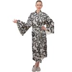 Encaje Maxi Tie Front Velour Kimono