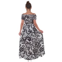 Off Shoulder Open Front Chiffon Dress 