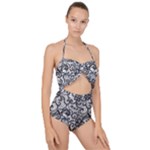 Encaje Scallop Top Cut Out Swimsuit