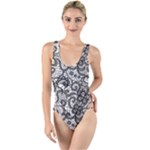 Encaje High Leg Strappy Swimsuit