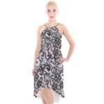 Encaje High-Low Halter Chiffon Dress 
