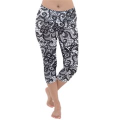 Lightweight Velour Capri Yoga Leggings 