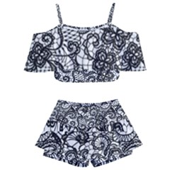 Kids  Off Shoulder Skirt Bikini 