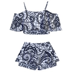 Kids  Off Shoulder Skirt Bikini 