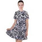 Encaje Short Sleeve Shoulder Cut Out Dress 