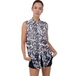 Encaje Sleeveless Chiffon Button Shirt