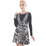 Encaje Plunge Pinafore Velour Dress