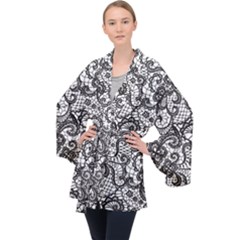 Long Sleeve Velvet Kimono  