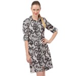 Encaje Long Sleeve Mini Shirt Dress