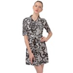 Encaje Belted Shirt Dress