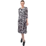 Encaje Ruffle End Midi Chiffon Dress