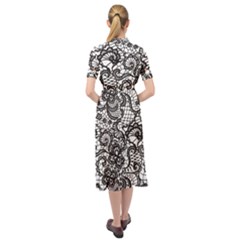 Keyhole Neckline Chiffon Dress 