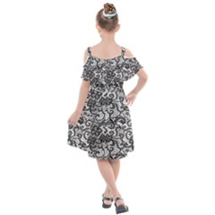Kids  Cut Out Shoulders Chiffon Dress 