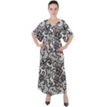 Encaje V-Neck Boho Style Maxi Dress