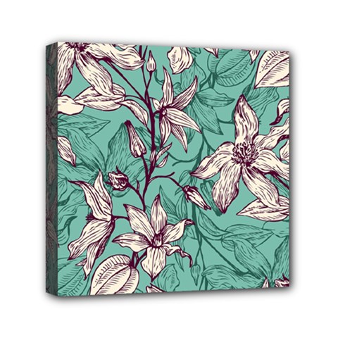 Vintage Floral Pattern Mini Canvas 6  x 6  (Stretched) from ArtsNow.com