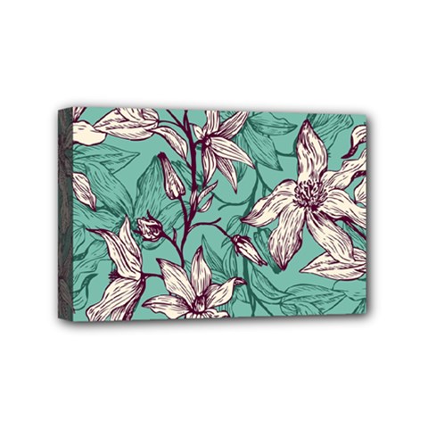 Vintage Floral Pattern Mini Canvas 6  x 4  (Stretched) from ArtsNow.com