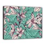 Vintage Floral Pattern Canvas 20  x 16  (Stretched)