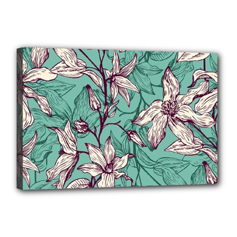 Vintage Floral Pattern Canvas 18  x 12  (Stretched) from ArtsNow.com