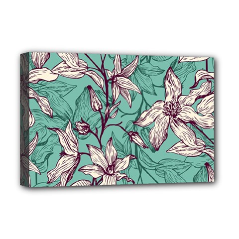 Vintage Floral Pattern Deluxe Canvas 18  x 12  (Stretched) from ArtsNow.com
